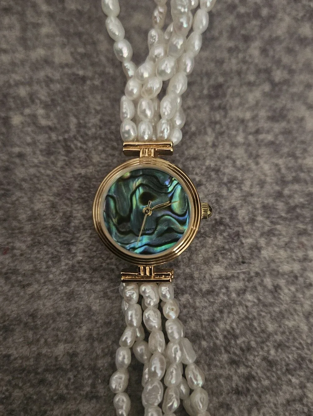 World Pacific - Abalone Dial Pearl Multi-Strand Watch - Gold Tone